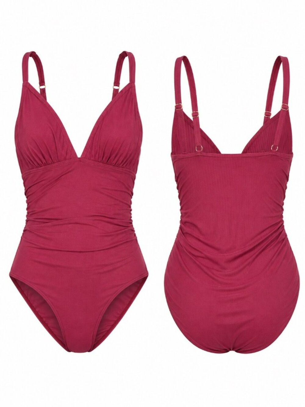 Tommy Bahama Ruched One-Piece Swimsuit Adjustable Straps Womens 4 Pink Nylon Ble